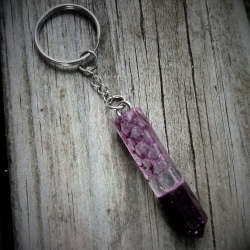 Purple snake skin key chain