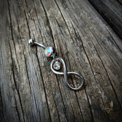 Infinity charm belly ring